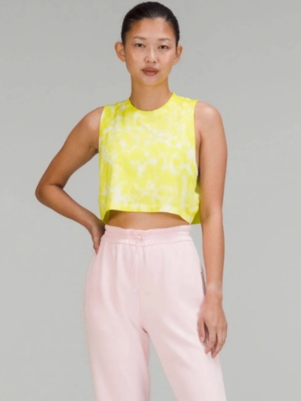 GUC lululemon All Yours Cropped Cotton Tank Top Tie Dye